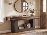 63" Long Narrow Entryway Table with Anti-Tip Safety, Farmhouse Sofa Console Table with 2-Tier 60476071