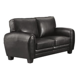 ZNTS Modern Living Room Furniture 1pc Loveseat Black Faux Leather Covering Retro Styling Furniture B01159022