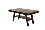 ZNTS Dining Table Rectangle Dining Table w Shelve 1pc Table Only Rubber wood Dark Walnut Finish Dining B011P192196