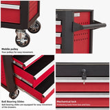 7-Drawer Rolling Tool Chest with Locking Wheels & Drawers, 18.5" D x 28" W x 39.5" H Mobile Tool W3037P309489