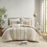 Full/Queen 3 Piece Striped Cotton Duvet Cover Set B035P217803