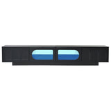 ON-TREND TV Stand with Fluted tempered Glass Doors for TVs Up to 95'', Functional Media Console with WF531672AAB
