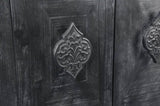 Carved Flower Door Handle, Antique Four Door Cabinet for Living Room Kitchen Hallway W1445P146387