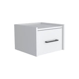 Boa Floating Nightstand , End Table, Side Table Wall-Mounted Single Drawer Design with Handle- White B200137812