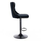 A&A Furniture,Swivel Velvet Barstools Adjusatble Seat Height from 25-33 Inch,17.7 inch base, Modern W114341202