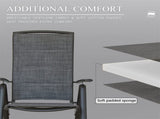 Folding Patio Chairs Set of 2, Aluminium Frame Reclining Sling Lawn Chairs with Adjustable High W1859109925