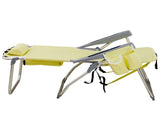 63*70*99cm Heightened Oxford Cloth Silver White Aluminum Tube Bearing 100kg Beach Chair Yellow 60829302