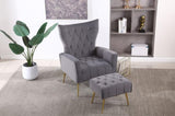 ZNTS Modern Accent Chair with Ottoman, Comfy Armchair for Living Room, Bedroom, Apartment, Office 59066854