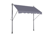 Manual Retractable Awning-118'' Non-Screw Outdoor Sun Shade Cover with UV Protection 100% 71693692