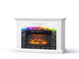 White Paint, 110*34.5*93cm, MDF with carved middle section & LED light strip, for 18in fireplace 29535199