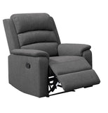 Modern Dark Gray Color Burlap Fabric Recliner Motion Recliner Chair 1pc Couch Manual Motion Living B011133822