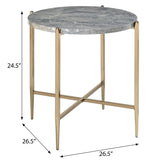 Grey and Champagne Round End Table B062P181390