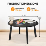 Patio Coffee Table, Metal Steel Outdoor Round Table, Weather Resistant Steel Side Table for 18230579