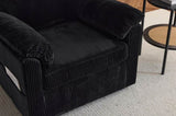 Single Chair 33 Inch Oversized Reading Chair Comfortable Cushioned Lounge Armchair Soft Chenille W1829P265018