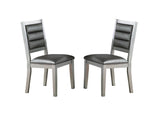 ZNTS Contemporary Antique Cushion Back Set of 2pc Dining Chairs Cushion Faux Leather Seat Dining Room B011P233652