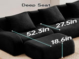 Soft Teddy Fabric Boneless Sofa,No Assembly Required Streamlined Design,Anti-Slip Design 32D High W714P357234