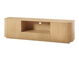 64-Inch Wavy TV Stand, Rounded Sideboard, Storage Cabinet, Wooden Vertical Stripe Cabinet for Living W1162P388448