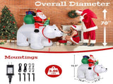 6ft 15W 7pcs LED Lights Santa Claus Rides Polar Bear Garden Santa Claus Decoration 07964549