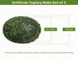 18.5IN dark Artificial Topiary Balls Outdoor Faux Boxwood Decorative Green Spheres for Garden Front W2945P460785