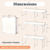 180 x 60 x 70cm Aluminum Alloy Folding Table White 32519857