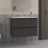 Bathroom Cabinet Opalo, with Two Shelves and Open Storage, Black B200P313690