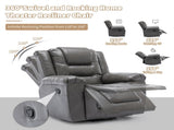 2 Seater Home Theater Recliner Manual Recliner Chair with a Storage Box and Two Cup Holders for WF323619AAE