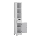Tall Bathroom Cabinet, Freestanding Storage Cabinet with Drawer, MDF Board, Adjustable Shelf, White 18363202