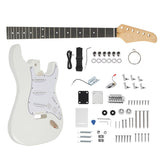 DIY 6 String ST Style Electric Guitar Kits with Mahogany Body, Maple Neck and Accessories White 81230365