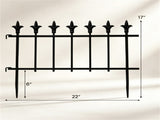 Black Foldable Garden Border Fence, 10 Pack No Dig Animal Barrier, Decorative Metal Fencing for Lawn 55822168