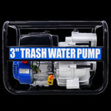 ZNTS Trash Pump 3 inch, 209cc 7HP 4 stroke OHV ENGINE, Gas Powered Full Trash Water Pump 50 ft Discharge W465134909