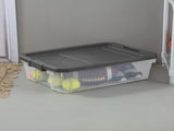 (2 pack) 40 Quart Medium Stackable Storage Bin, Clear Plastic Underbed Storage Container with Latch 37753299