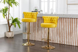 COOLMORE Swivel Bar Stools Set of 2 Adjustable Counter Height Chairs with Footrest for Kitchen, W1539103102