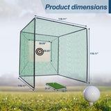 ZNTS 10X10X10FT Golf Practice Net Cage w/ Metal Frame Hitting Net Kit Indoor Outdoor W1422P149757