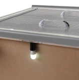 1pc Modern & Glam Style Two Drawers Nightstand Solid Wood w Built-in Night Light Silver Crocodile B01182431