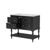 36" Bathroom Vanity Cabinet Sink Combo Set, Undermount Ceramic Sink, Free Standing Vanity Set N710P250654B