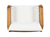 Outdoor Acacia Wood Club Chair with Handwoven Rope, Teak Finish N768P363953T
