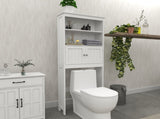 Over The Toilet Rack 2 -Tier Toilet Bathroom Spacesaver Storage Shelf with 2 Doors Wood Storage W282P423742