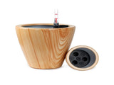 2-Pack 10 in. Light Wood Plastic Self-watering Planter Pot B046P144618
