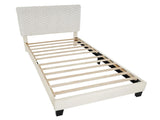 Findlay Plush 3D Upholstered Platform Bed in White Dove, Twin T2574P241783