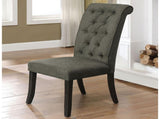 Set of 2 Upholstered Fabric Side Chairs in Antique Black and Gray B016P156581