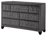 Modern Style Crystal Tufted Upholstery 7-Drawer Dresser finished with Velvet Fabric made with Wood 733569301591