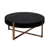 Modern Handcraft Drum Coffee Table 31.5 inch Round Coffee Table for Living Room,Small Coffee Table W2582P167649