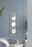 3 Mirror Piece Wall Mirror in Gold Rectangular Frame, Home Wall Decor for Bedroom Living Room, W2078124320