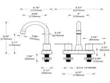 2 Handles Matte Black Faucet, Brushed Nickel Centerset RV Bathroom Faucets for 3 Hole pop-up drain 44548549