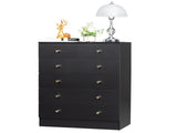5-Tier 6-Drawer Dresser with Matte Gold Handles Particleboard Textured Melamine Storage Cabinet 99299194