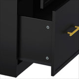 Salon Cabinet, Black, 6Drawer with 2 Hairtool Rings, 15mm PVC VacuumFormed Door Panels, 15mm 66197912
