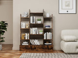 Bookshelf with 2 Drawers, Industrial Freestanding Open Display Shelving, Vintage Open Bookcase, 12 W578P207921