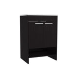 Lorenzo Floor Vanity With Four Drawers And Two Open Shelves, Black B070P337153