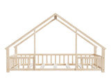 Twin Size Floor Bed Triangle Roof Frame and Support Bed Slats, Montessori Kids Playhouse Bed 53916339