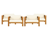 Outdoor Acacia Wood Club Wooden Armchair with Cushions , Conversation Set,Teak N770P264304B
